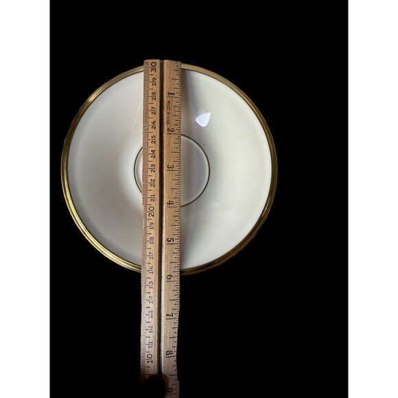 Lenox Dimension Collection Eternal Gold Ivory Set of 4 Saucers & 1 Teacup USA - Picture 4 of 6